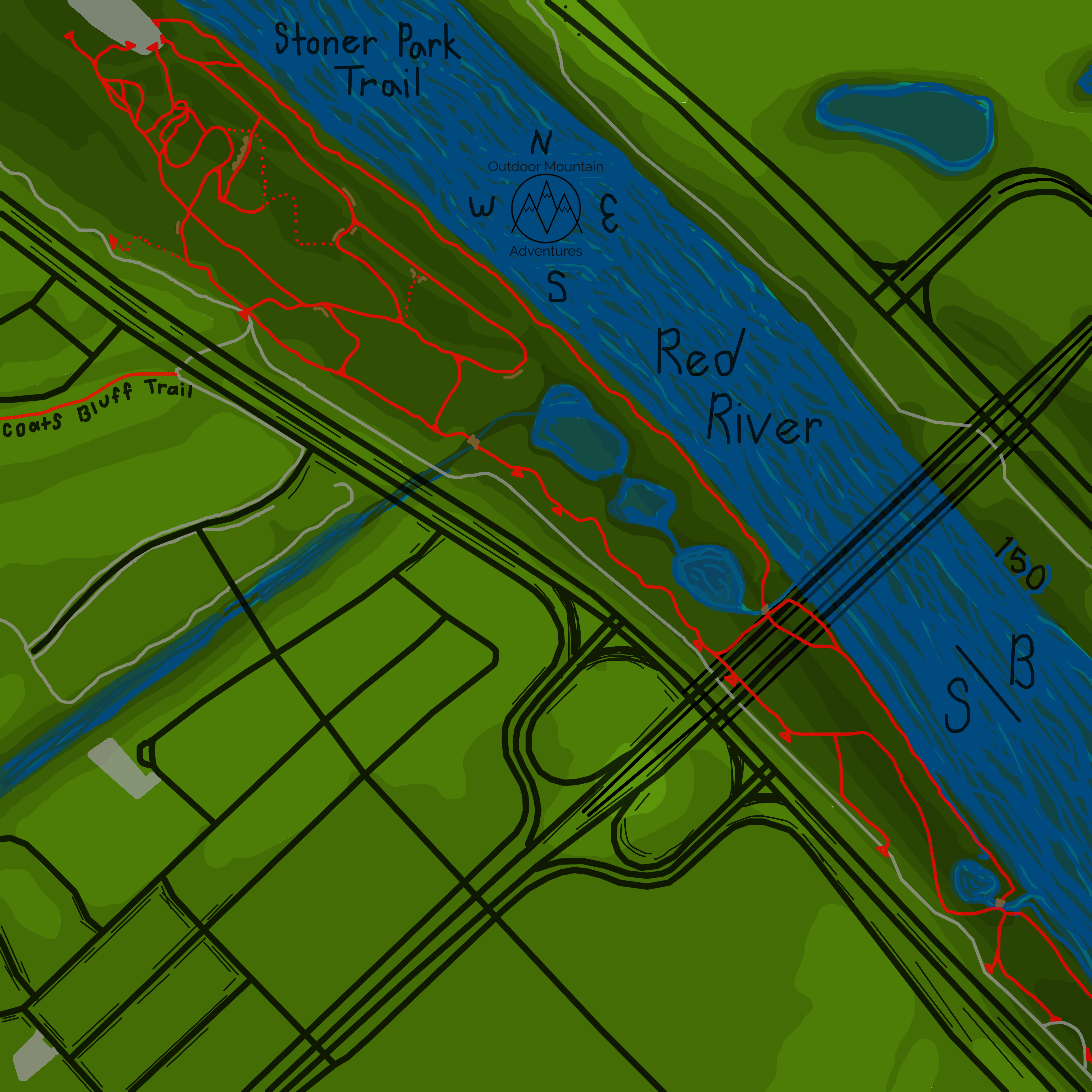 Stoner Park Trail (Shreveport, LA) Bandana Map