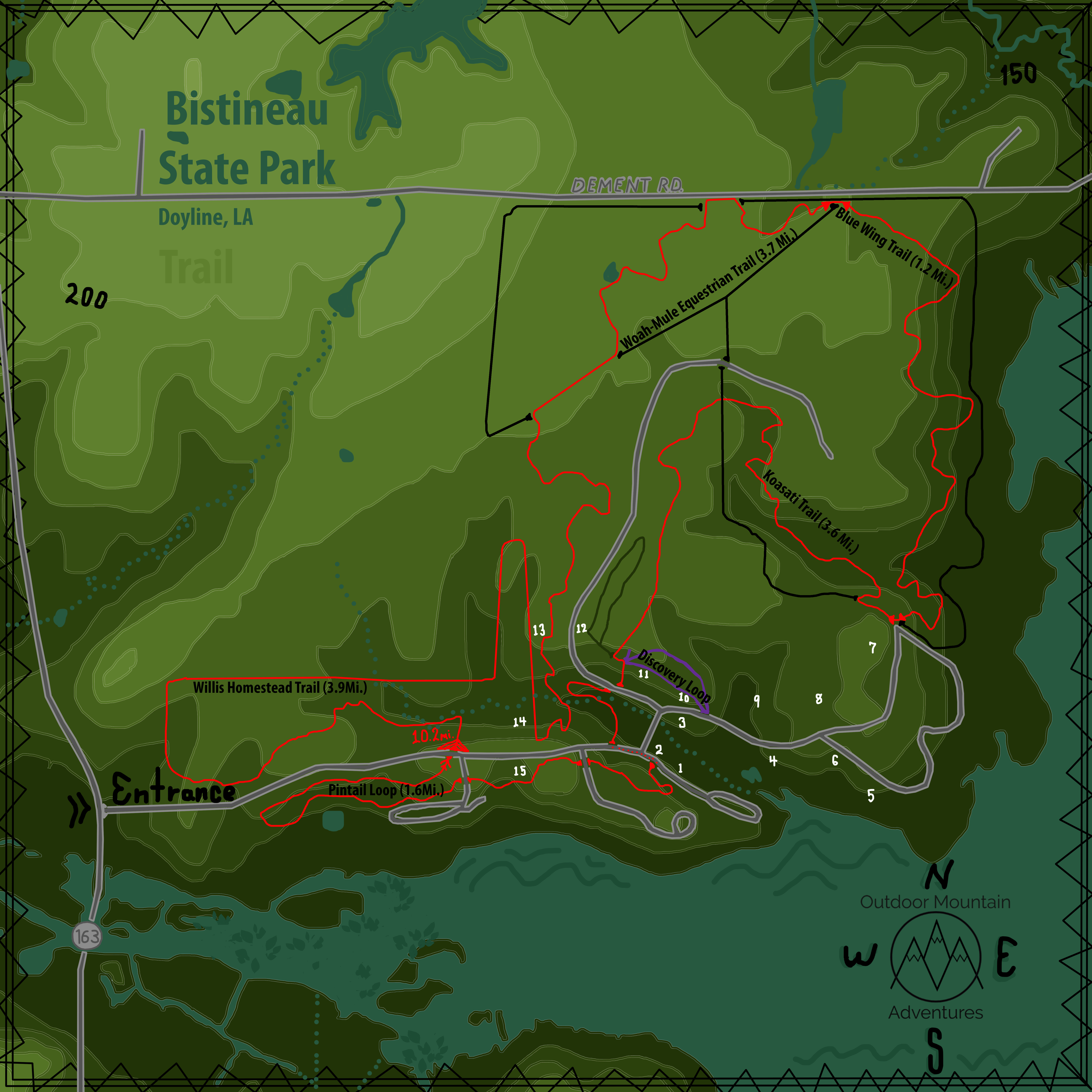 Lake Bistineau State Park (Doyline, LA) Bandana Map