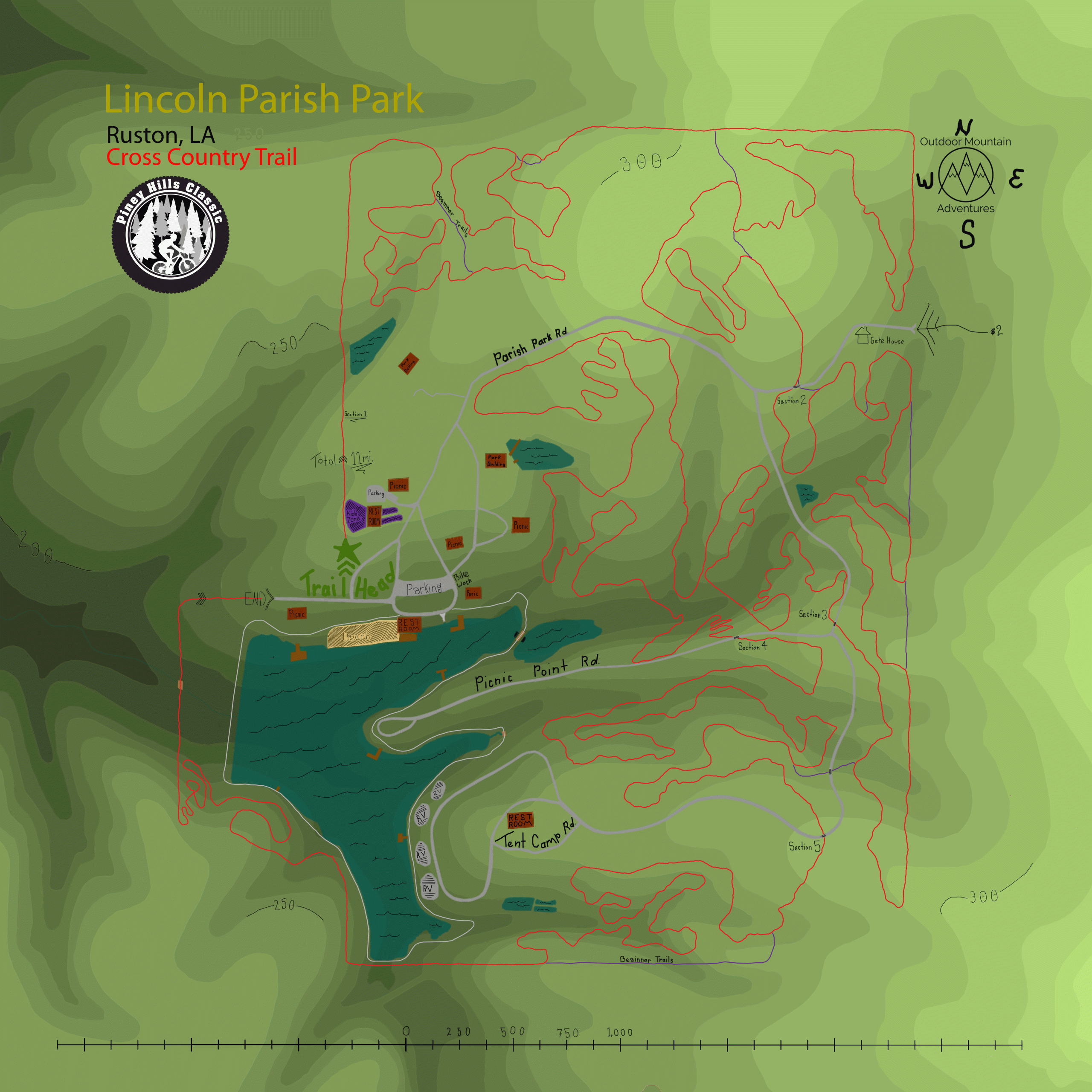 Piney Hills Classic (Ruston, LA) Bandana Map