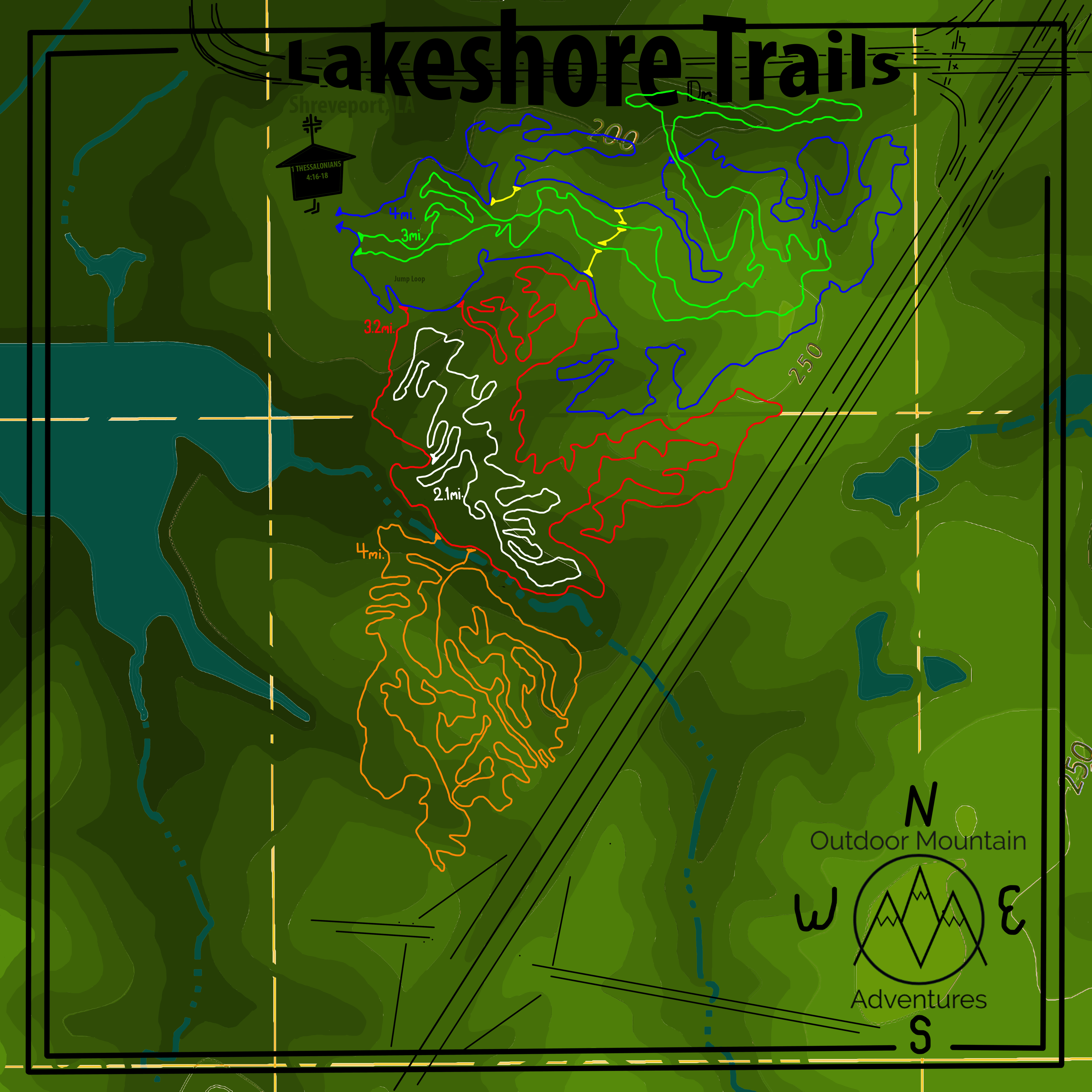 Lakeshore Trail (Shreveport, LA) Bandana Map